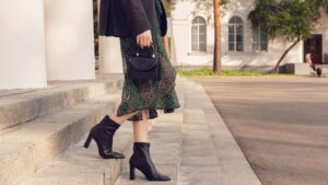 midi skirts with ankle boots