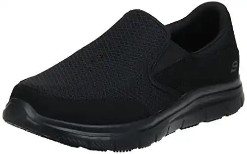Skechers Men's Black Flex Advantage Slip Resistant Mcallen Slip On - 10 D(M) US