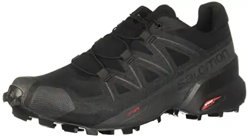 Salomon Speedcross 5 Trail Running Shoes for Men, Black/Black/Phantom, 7.5
