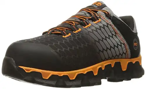 Timberland PRO Men's Powertrain Sport Alloy Toe SD+ Industrial & Construction Shoe, Grey Synthetic/Orange, 7 M US