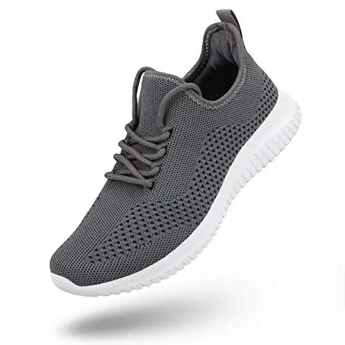 Sumotia Non Slip Shoes for Women Womens Athletic Shoes Lightweight Fashionable Breathable Tennis Sneakers Sports Gyms Work Shopping Travel,Gray 8.5