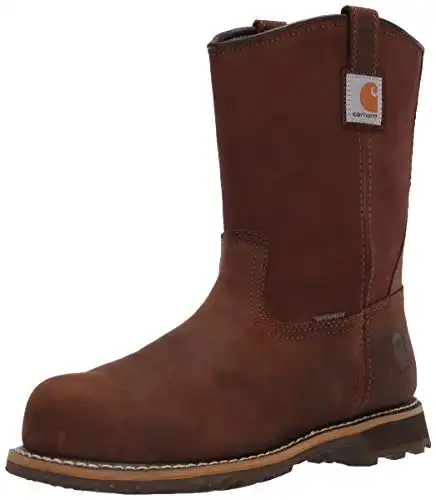 Carhartt mens 10in Pull on Wp Nano Toe Industrial Boot, Bison Brown Oil Tan, 10.5 US