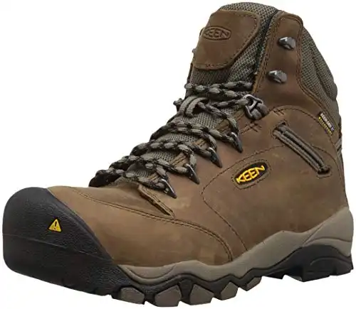 KEEN Utility Women's Canby 6" Alloy Toe Waterproof Work Boot, Shitake/Brindle, 5 Medium US