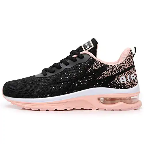 GANNOU Women's Air Athletic Running Shoes Fashion Sport Gym Jogging Tennis Fitness Sneaker Peachblack 8 B(M) US