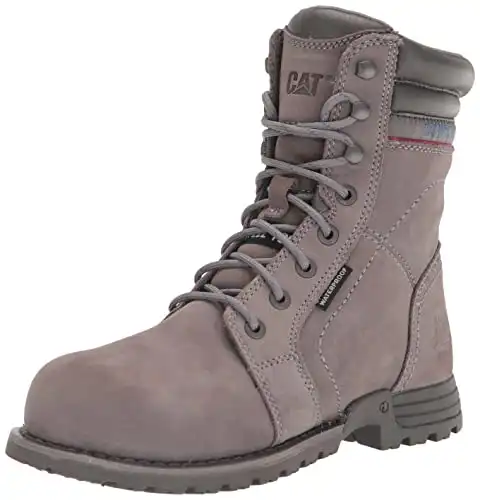 Cat Footwear Women's Echo Waterproof Steel Toe Work Boot, Frost Grey, 9