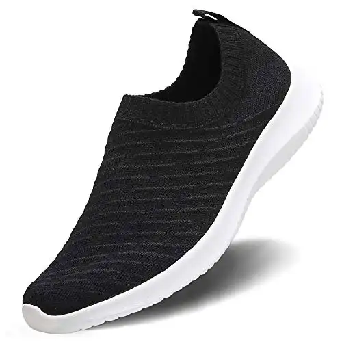 MAIITRIP Slip on Tennis Shoes for Women Walking Shoes Nurse Casual Sock Fall Sneakers Athletic Jogging Zapatillas de Mujer Snicker,Black White,Size 7