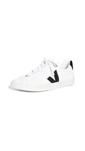 Veja Women's Esplar Logo Sneakers, Extra White/Black, 4 Medium US