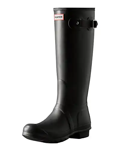 Hunter Original Women's Tall Waterproof Rain Boots (Black, US Size 7)