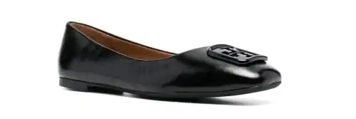 Tory Burch Women's Georgia Perfect Black Wrinkle Calf Leather Ballet Flats (us_Footwear_Size_System, Adult, Women, Numeric, Medium, Numeric_9_Point_5)