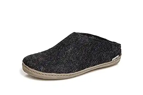 Glerups Wool Open Heel Unisex Slippe Charcoal - EU 43 - Men's 9.5-10 US Medium