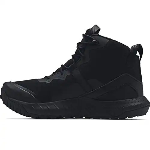 Under Armour Men’s Micro G Valsetz Mid Military and Tactical Boot, Black (001)/Black, 12 M US