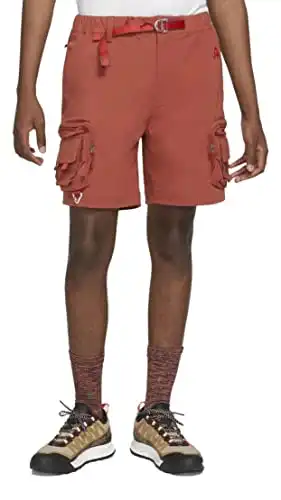 Nike Men's ACG Woven Belted Cargo Shorts (Large, Redstone/University Red)