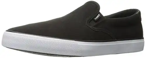 Lugz Men’s Clipper Classic Slip-on Fashion Sneaker, Black/White, 12