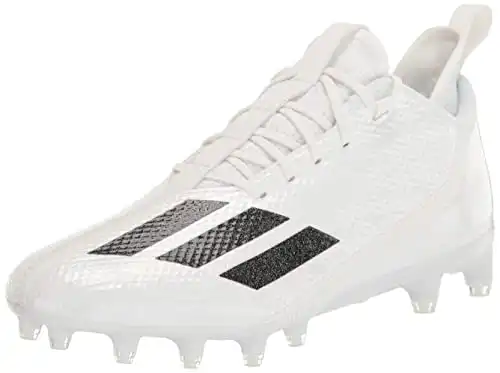 adidas Men's Adizero Scorch Football Shoe, White/Black/White, 10.5