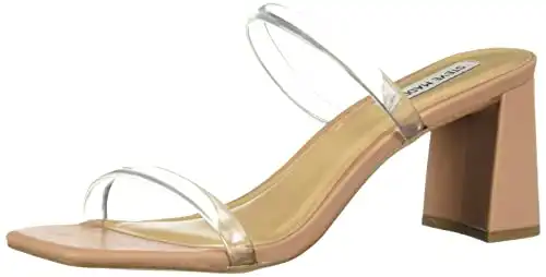Steve Madden Women's Lilah Heeled Sandal, Clear, 8