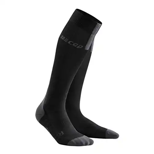 CEP Men's Compression Run Socks Tall Socks 3.0, Black/Dark Grey V