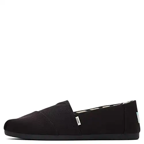 TOMS Women's, Alpargata Recycled Slip-On Solid Black 8.5 M