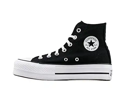 Converse Women's Chuck Taylor All Star Lift High Top Sneakers, Black/White/White, 7.5 Medium US