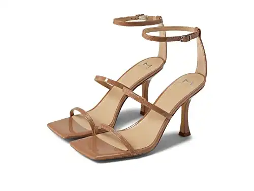 Marc Fisher LTD Women's DALIDA Heeled Sandal, Nude Patent 110, 9