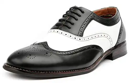 Ferro Aldo Arthur MFA139001D Mens Wingtip zwei Ton Oxford schwarz und weiß Spectator Kleid Schuhe
