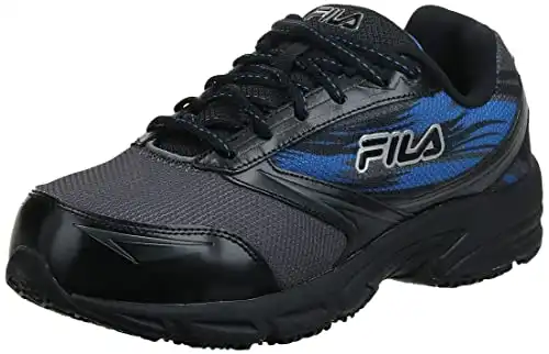 Fila Men's Memory Meiera 2 Slip Resistant Composite Toe Trail Running Shoe Shoe, Castlerock/Black/Prince Blue, 9 D US