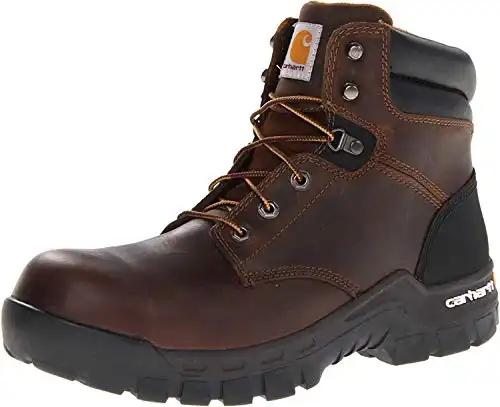 Carhartt Men's Rugged Flex 6" Comp Toe Construction Boot, Brown Oil Tanned Leather, 10.5