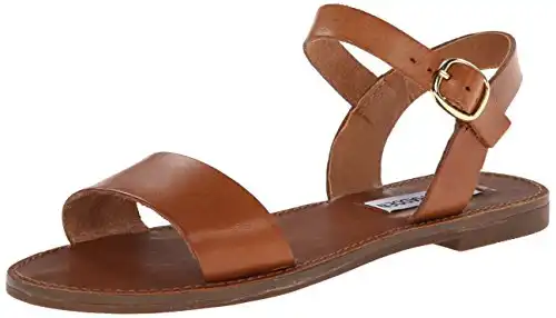 Steve Madden womens Donddi Flat Sandal, Tan Leather, 8 US