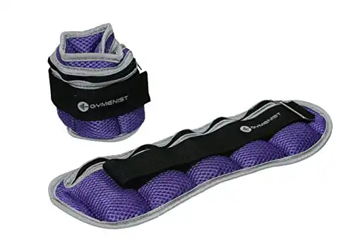 GYMENIST Ankle and Wrist Weights Adjustable Size The Weight Can Also Be Adjusted (2 - LB)