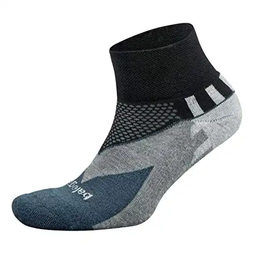 Balega Enduro V-Tech Quarter Socks For Men and Women (1 Pair), Black, Small