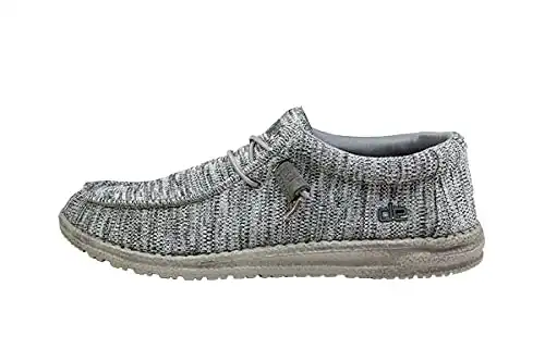 Hey Dude Men's Wally B Sox Grey Size 10 | Men’s Shoes | Men's Lace Up Loafers | Comfortable & Light-Weight