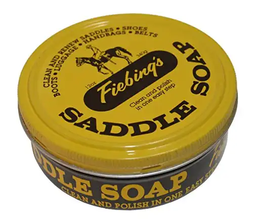Fiebing's Saddle Soap 12oz - Yellow - Clean, Polish and Maintain Saddles, Shoes, Luggage, Handbags - Thoroughly Cleans & Restores Natural Preservative Leather Oils to Maintain Suppleness &amp...