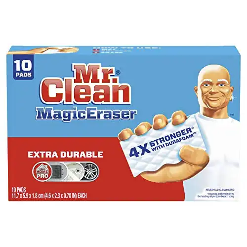 Mr. Clean Magic Eraser, extra haltbar, Schuh-, Bad- und Duschreiniger, Reinigungspads mit Durafoam, 10 Stück