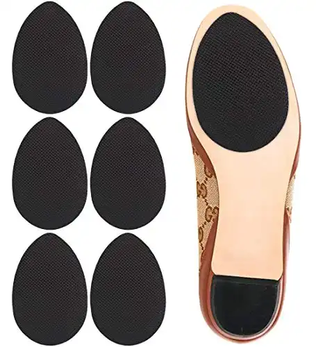 Dr. Shoesert Non-Slip Shoes Pads Adhesive Shoe Sole Protectors, High Heels Anti-Slip Shoe Grips (Black – 3 Pairs)