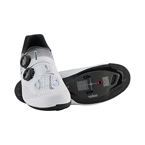 SHIMANO SH-RC702 Competition-Level Men's Road Cycling Shoe, White, 11.5-12