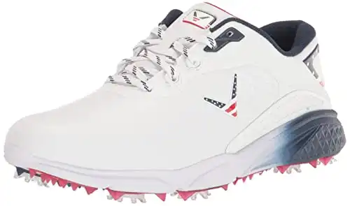 Callaway Men's Coronado V3 Golf Shoe, Red/White/Blue, 9.5