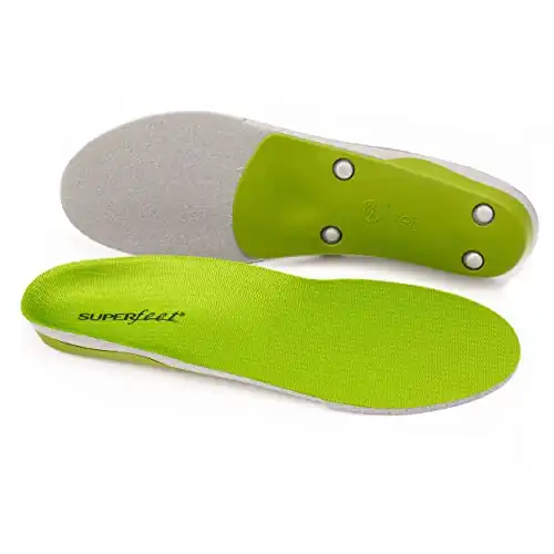 Superfeet GREEN - High Arch Orthotic Support - Cut-To-Fit Shoe Insoles - Men 2.5-5 / Women 4.5-6