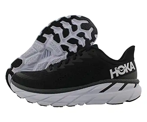 HOKA ONE ONE Clifton 7 Mens Shoes Size 9, Color: Black/White