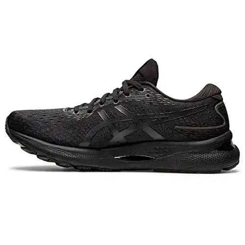 ASICS Men's Gel-Nimbus 24 Running Shoes, 7.5, Black/Black