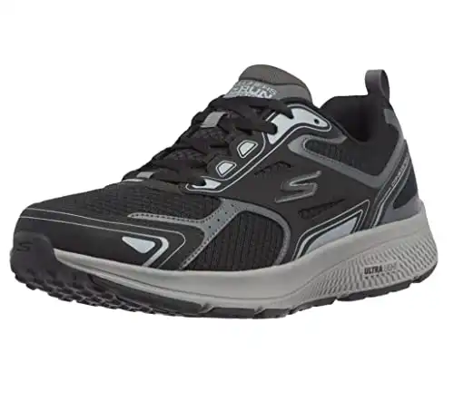 Skechers mens Go Run Consistent - Performance Running & Walking Shoe Sneaker, Black/Grey, 10.5 X-Wide US