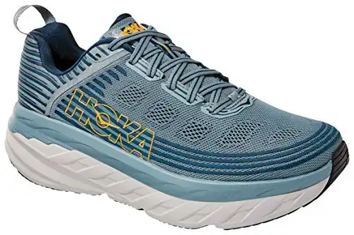 HOKA ONE ONE Men's Bondi 6 Running Shoes, Lead/Majolica Blue, 13 US