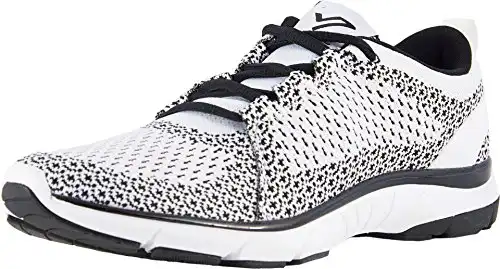Vionic Women's Flex Sierra Lace-up Walking Shoes - Sneakers with Concealed Orthotic Arch Support White Black 6 Wide US