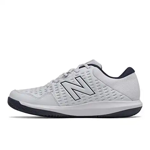 New Balance Men's 696 V4 Hard Court Tennis Shoe, White/Pigment, 10 W US