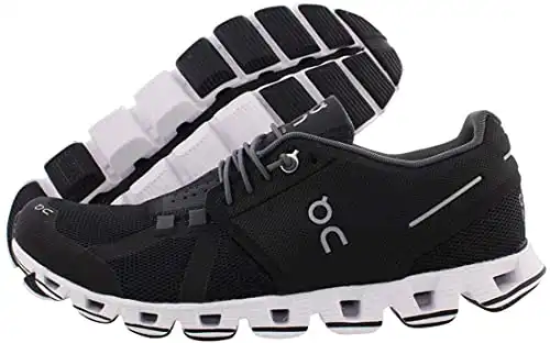 ON Women's Cloud Sneakers, Black/White, 10 Medium US