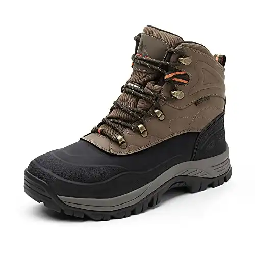 NORTIV 8 Men's A0014 Brown Black Insulated Waterproof Construction Hiking Winter Snow Boots Size 14 M US
