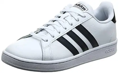 adidas men's Grand Court Sneaker, Weiß/Schwarz/Weiß, 12 US