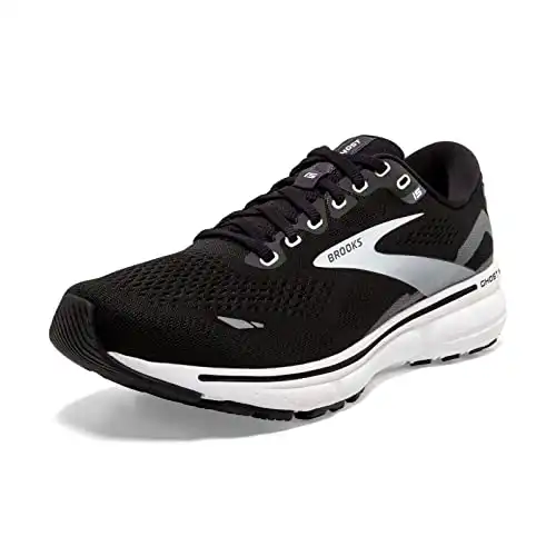 Brooks Men’s Ghost 15 Neutral Running Shoe – Black/Blackened Pearl/White – 8 Medium