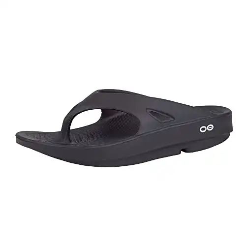 OOFOS OOriginal Sandal, Black - Men’s Size 10, Women’s Size 12 - Lightweight Recovery Footwear - Reduces Stress on Feet, Joints & Back - Machine Washable