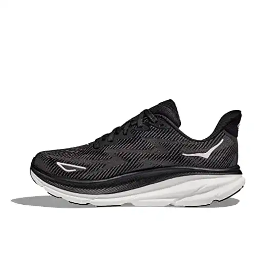 HOKA ONE ONE Mens Clifton 9 Running Shoe - Black/White (Schwarz/Weiß, us_Footwear_Size_System, Erwachsene, Männer, Numeric, Medium, Numeric_9)