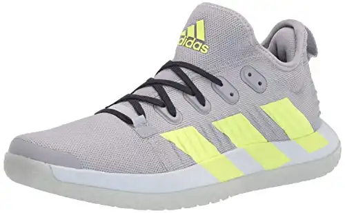 adidas Men's Stabil Next Gen Primeblue Volleyball Shoe, Halo Silver/Yellow/Ink, 8.5