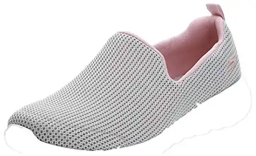 Skechers Women's GO Walk JOY-15637 Sneaker, Light Gray/Pink, 9 M US